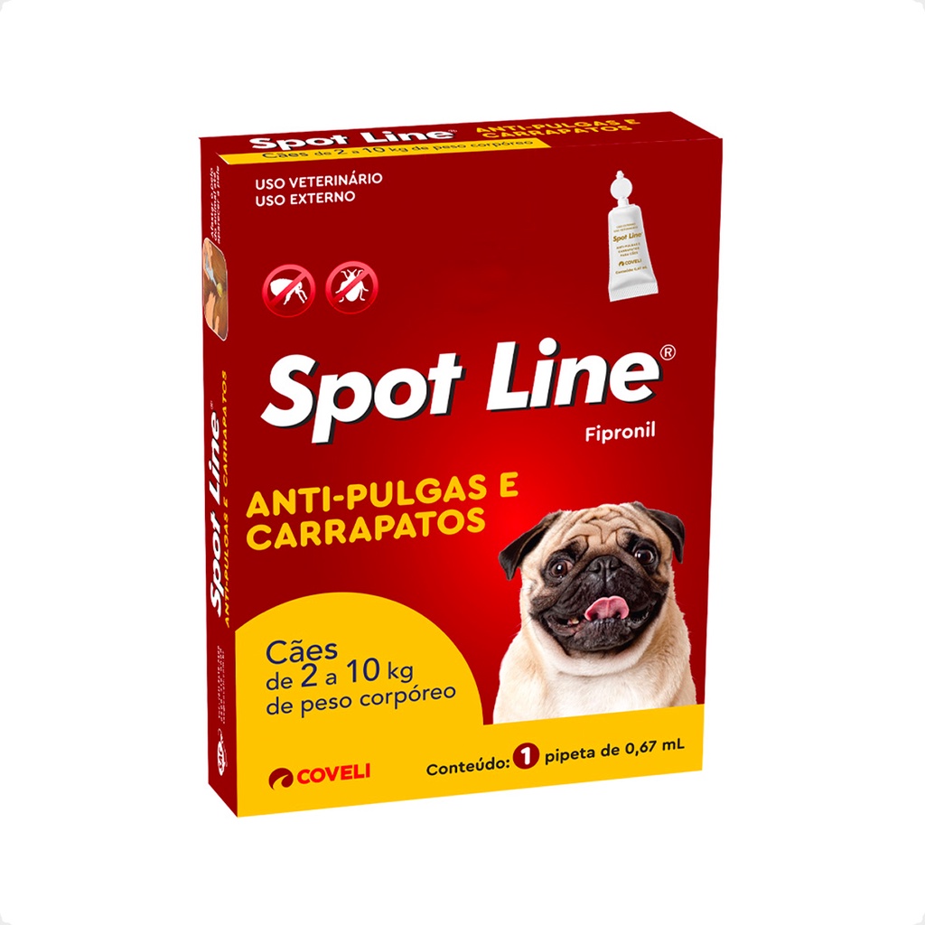 Spot Line 0,67ml Coveli para Cães de 2 a 10kg - 1 Pipeta em Oferta na Shopee