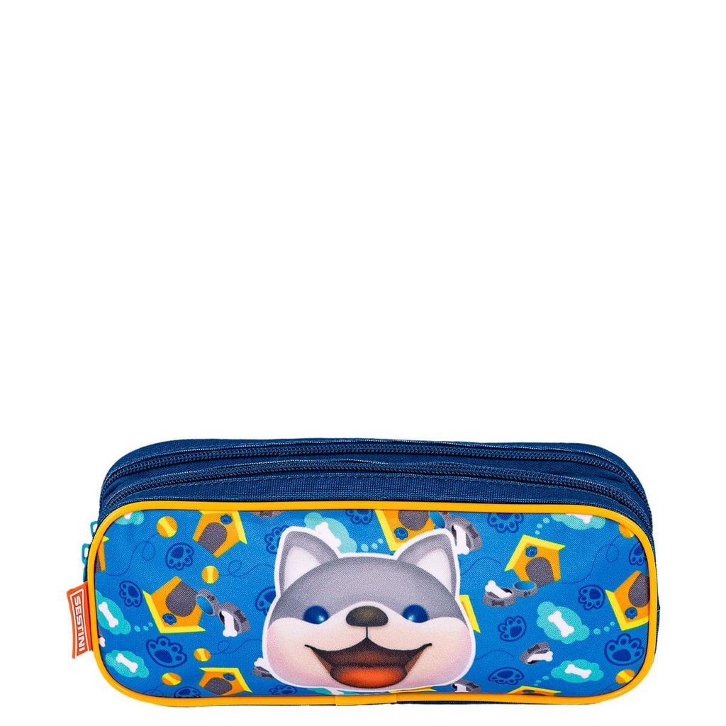 Estojo 2 Compartimentos Sestini Kids Dog 3 - Colorido - Stationery