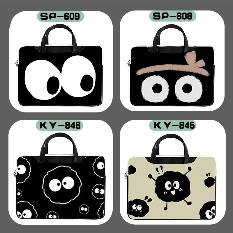 Bolsa mensageiro para computador série Briquetes pretos Bolsa para computador de 15.6 polegadas Bolsa para laptop fofa d