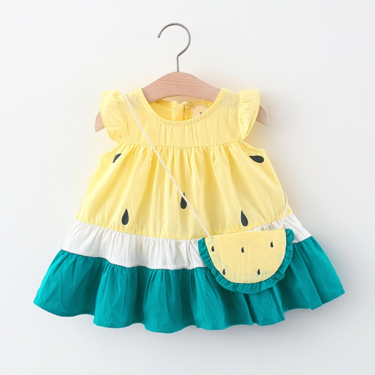 Roupas De Bebê Baby Clothes Girl Cute Watermelon Vestido De Verão Algodão Para Crianças