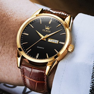 Olevs Relógio original De Pulseira De Couro Para Homens Marca De Luxo