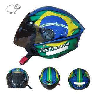 Capacete Aberto Para Moto New Liberty Three Brasil Patriota Feminino Masculino Com Viseira Fume em Oferta na Shopee