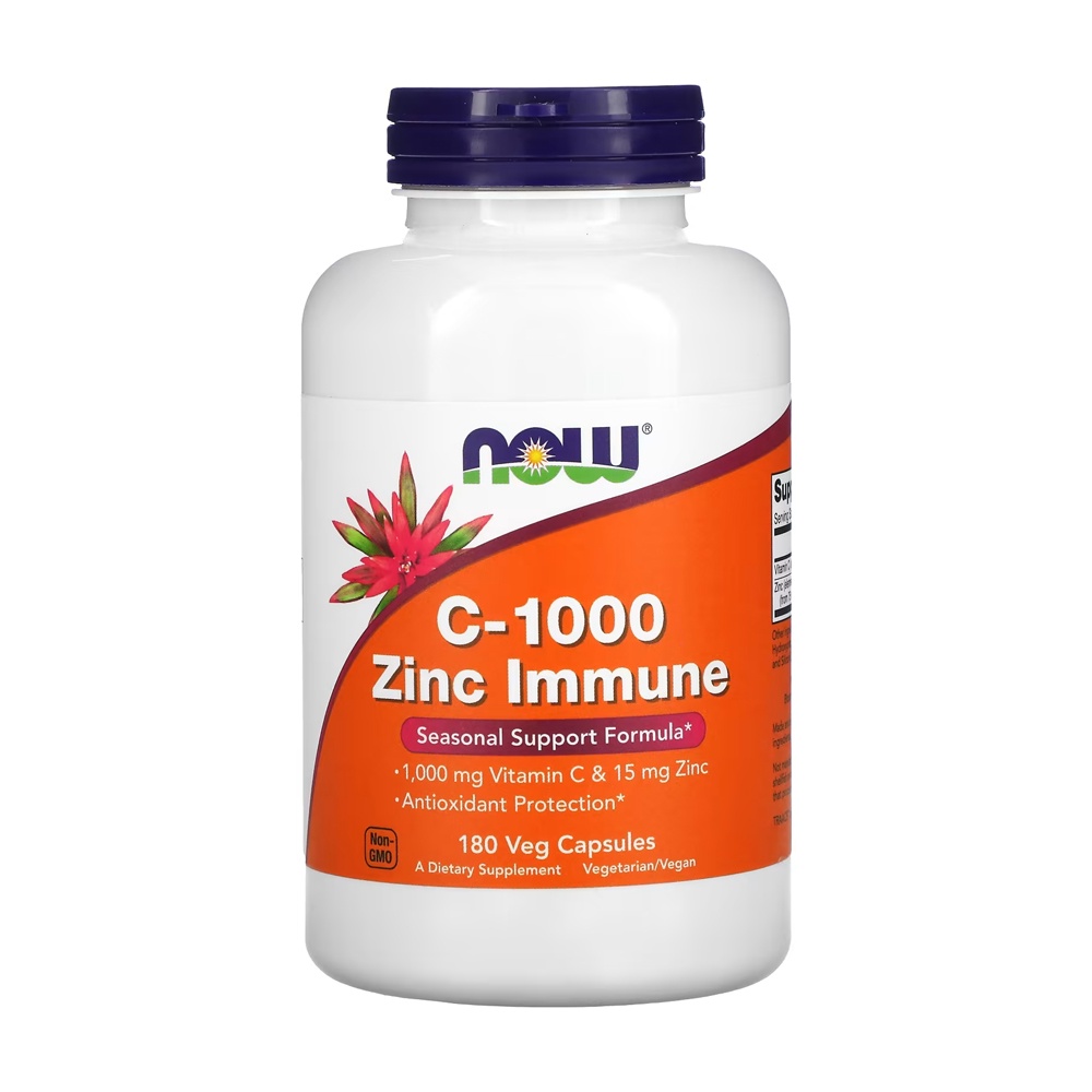Zinco Imune e Vitamina C Now Foods 180Veg Caps Importado em Oferta na Shopee