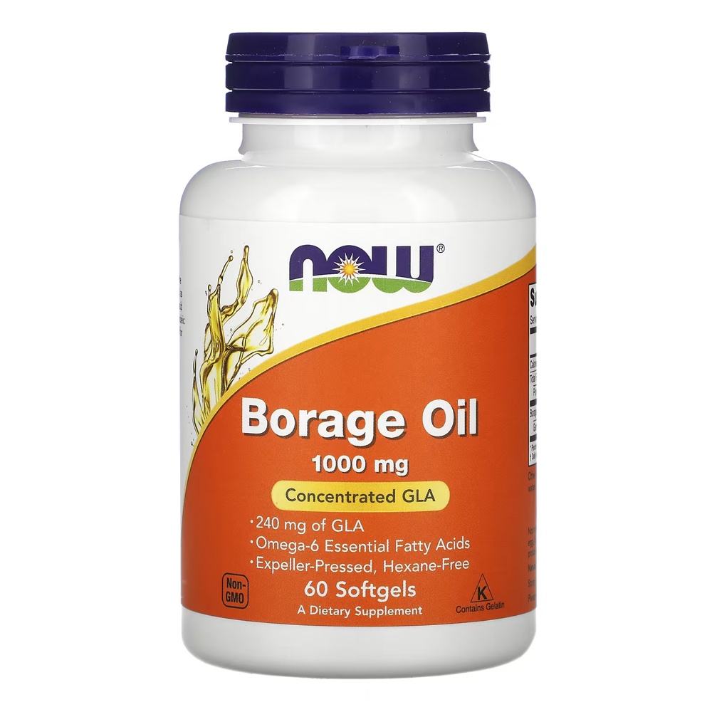 Óleo Borage (Borragem) 1000mg Now Foods 60Soft Importado