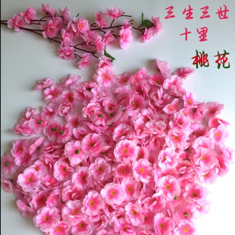 100pcs Flor de Cerejeira Pétalas Artificiais de Flor de Pêssego Falsas Flores de Pêssego Decoração de Casamento Fotografia de Casamento Adereços Fotográficos Falsas Flores de Pêssego