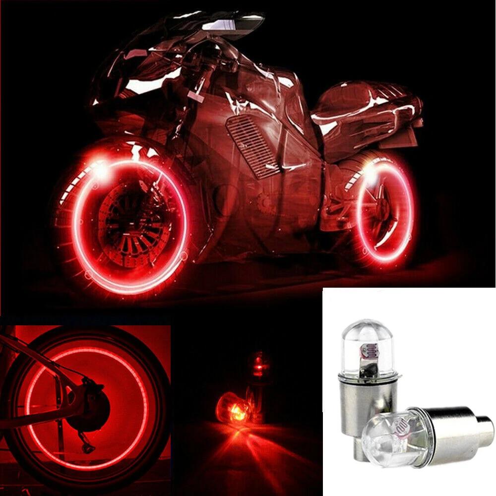 4pcs/2pcs Universal Wheel LED Light Car Carro Motocicleta Neon Válvula Tampão De Pneus Hub Piscando Colorido Luzes Nocturnas Decoração Lâmpada