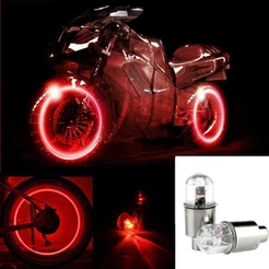4pcs/2pcs Universal Wheel LED Light Car Carro Motocicleta Neon Válvula Tampão De Pneus Hub Piscando Colorido Luzes Nocturnas Decoração Lâmpada