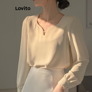 Lovito Blusa Formal Com Recorte Simples Para Mulheres LNE43202