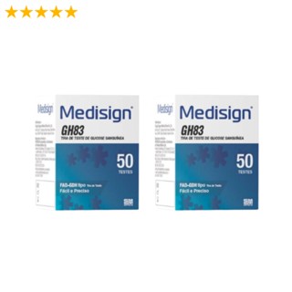 KIT MEDISIGN 2 Caixas de Tiras Fita Glicemia Diabetes 50uni Cada