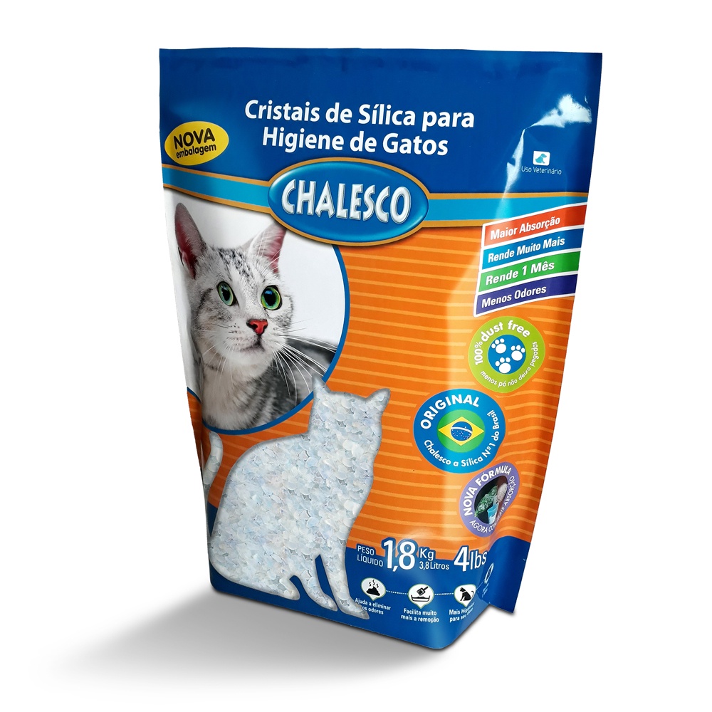 Areia para Gatos Silica 1,8 Kg - Chalesco - Pets