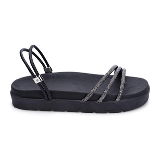 Sandália Feminina Domidona Papete Flatform Confortável Calce Fácil Strass Luxo em Oferta na Shopee
