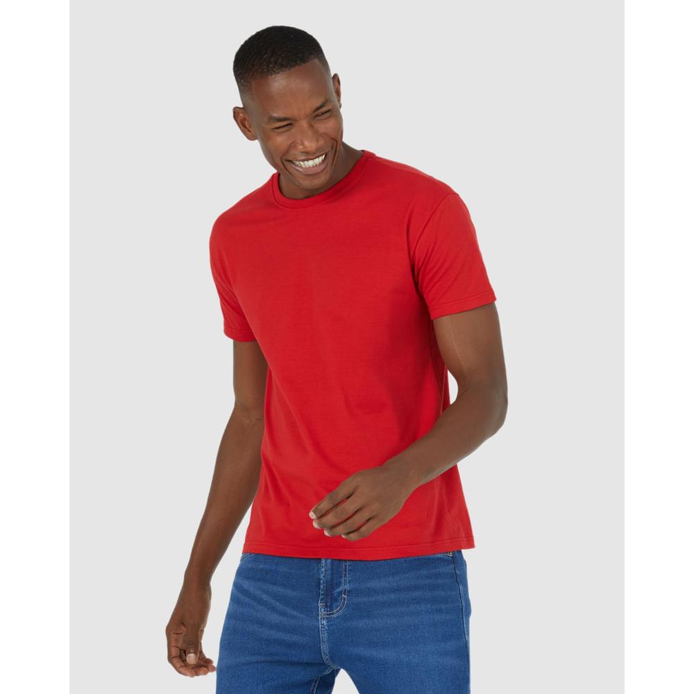 Camiseta Básica Masculina Gola Texturizada Em Algodão em Oferta na Shopee