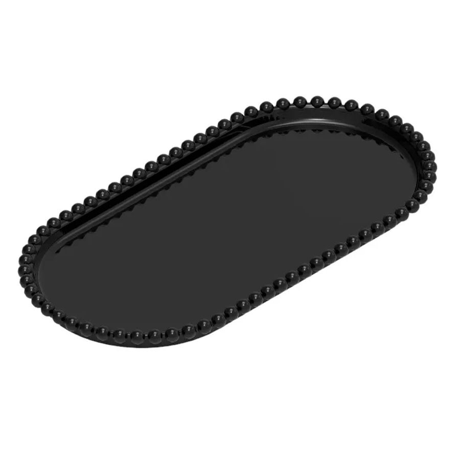 Bandeja Esfera Acrílica Durável Oval - Preto - 25x13cm - 1 unidade - Rizzo - Rizzo