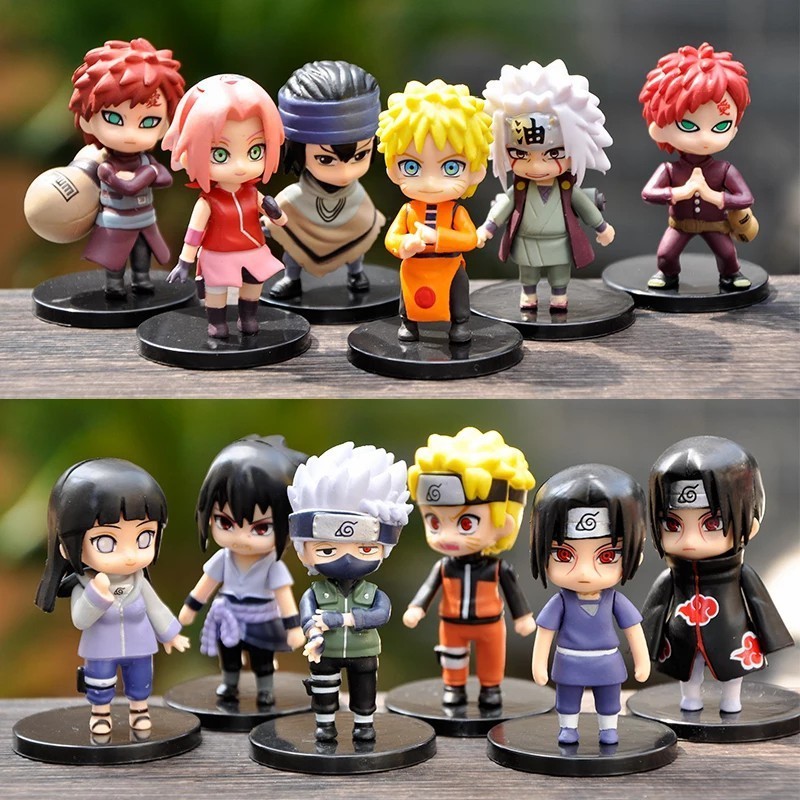 Boneco Miniatura Naruto 7cm Action Figure Anime Mangá Personagens Naruto Itachi Kakashi Hinata Sakura Gaara Rock Lee Shi