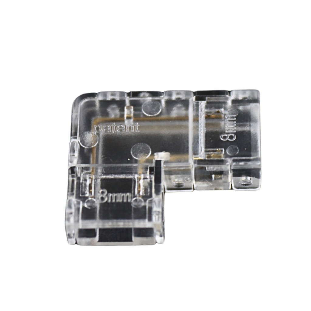 Emenda Curva 90° Transparente p/ Fita LED COB / 8mm