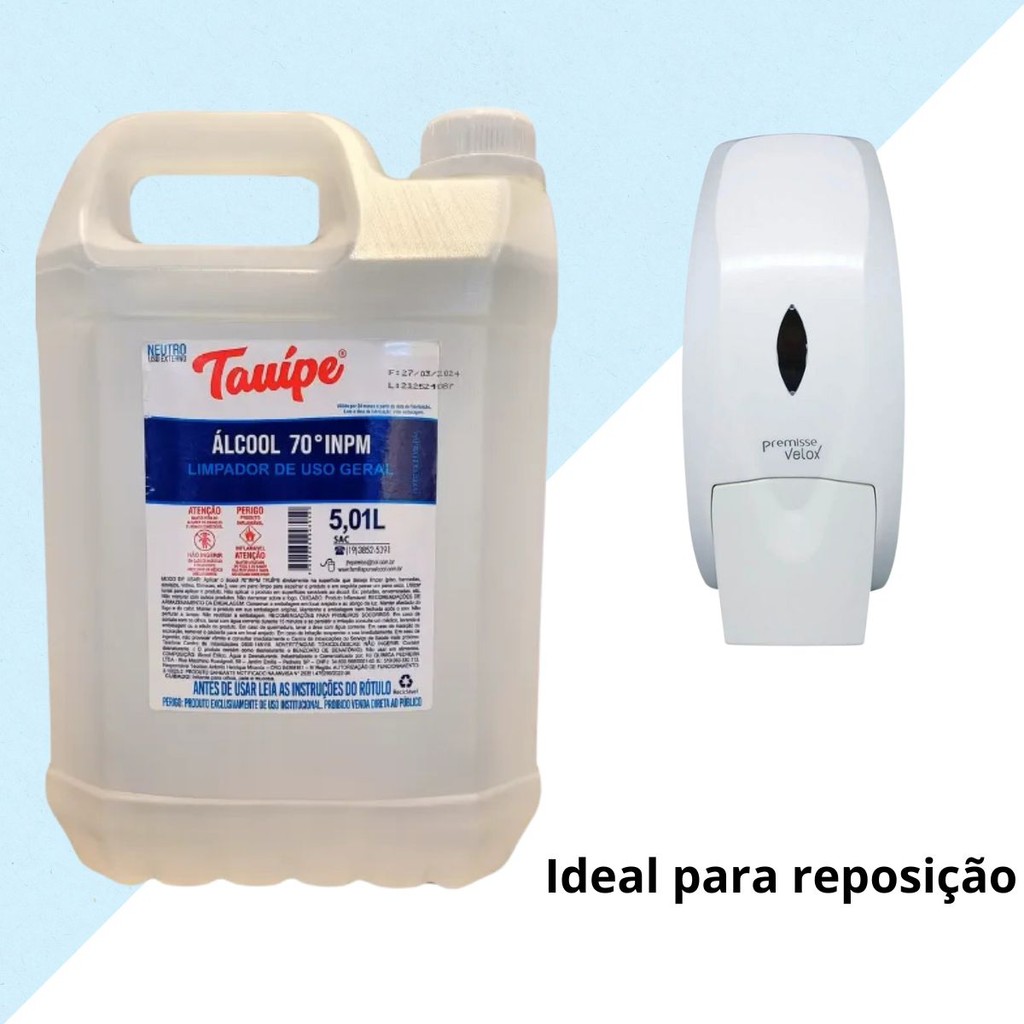 Tauipe Desinfetante em Gel 70 Elimina Germes Bacterias Higienização de Mãos Superfícies e Bancadas em Oferta na Shopee