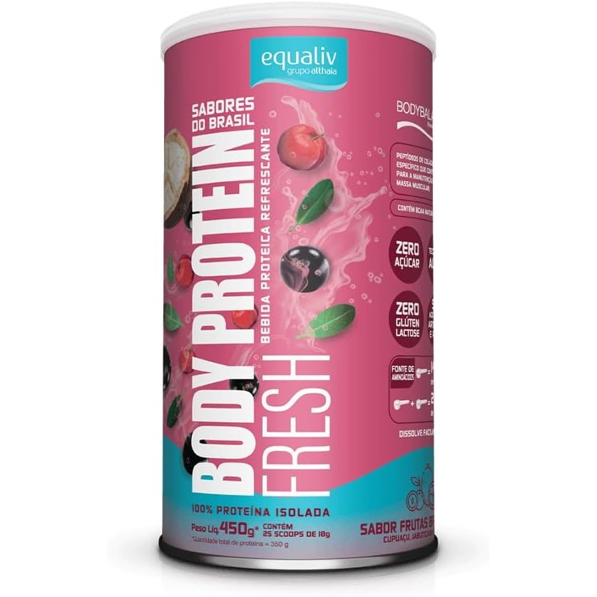 Body Protein 100% Proteína Isolada Fresh Sabor Frutas do Brasil Equaliv 450g