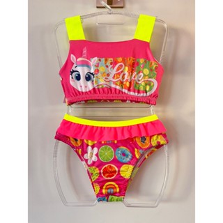 Biquini Infantil Neon Unicórnio Colorido Frutas em Oferta na Shopee