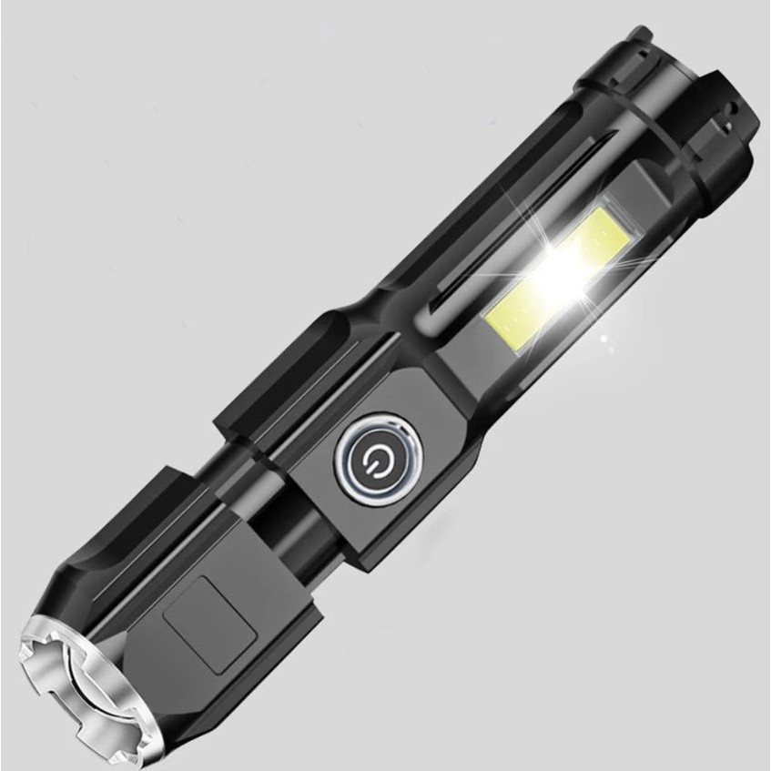 Lanterna LED Potente USB Recarregável 4 MODOS Led Portátil Com Zoom Longa Distancia