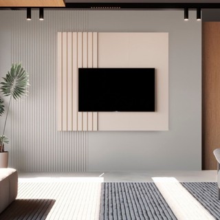 Painel para Tv até 58 Polegadas Ripado 140cm Boto Off White em Oferta na Shopee
