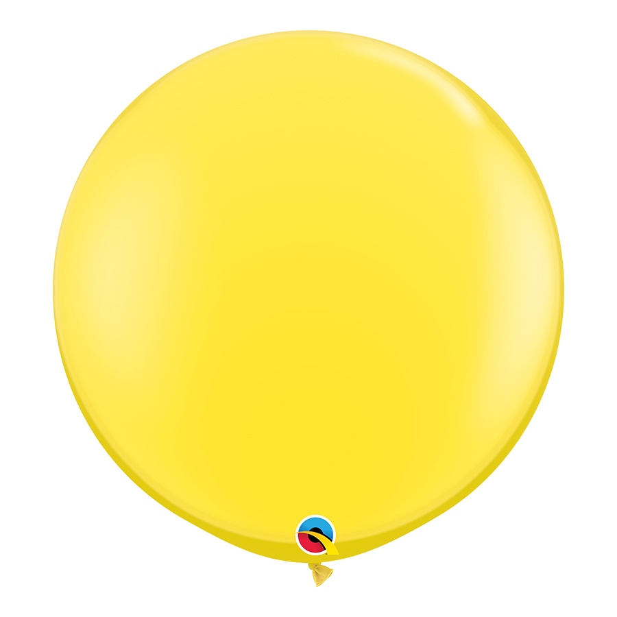 Balão Gigante de Festa em Látex 3ft (90 cm) - Yellow (Amarelo) - 2 Unidades - Qualatex - Rizzo em Oferta na Shopee