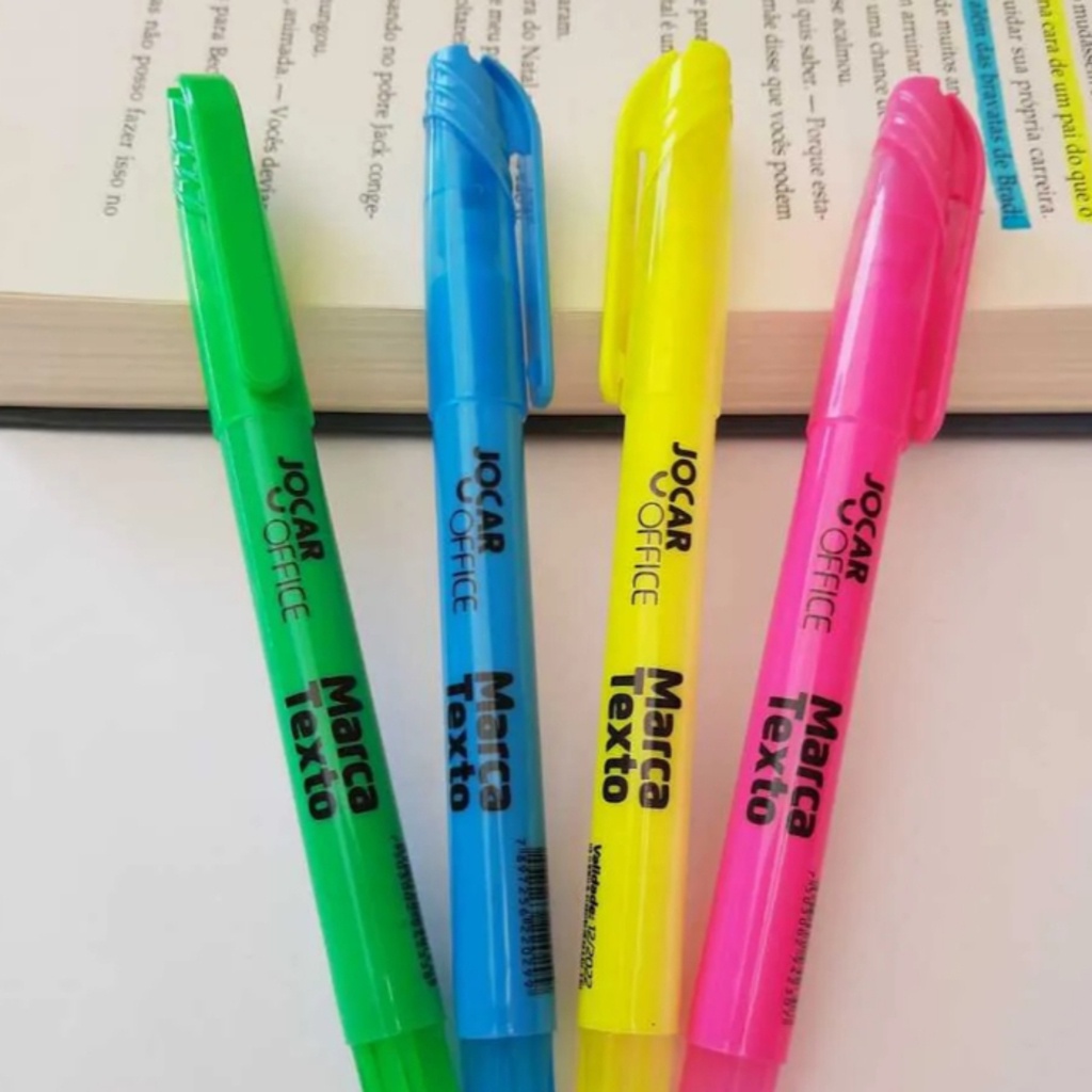 Marca Texto JocarOffice Para Destacar Textos e Documentos Marcadores de Texto nas Azul Rosa Laranja em Oferta na Shopee