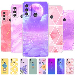 Estojo Para Moto Motorola G60 G60S De Silicone Transparente Flor Macia Tampa Traseira Colorida MotoG60S Capa Protetora De Pára-Choques Telefônicos