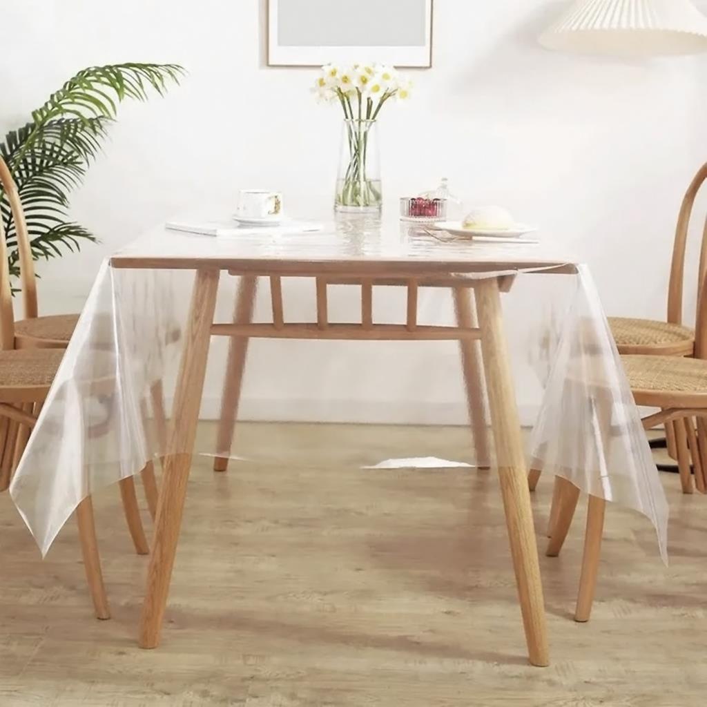 Toalha de Mesa Impermeavel Plastico PVC Transparente Cristal 4m x 1,40 metros