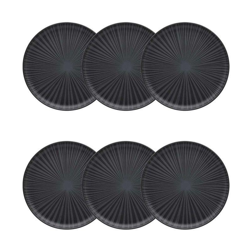 Jogo de 6 Pratos Sobremesa 20 Cm Oxford Flat Ônix