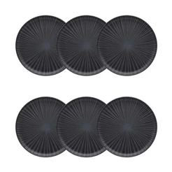 Jogo de 6 Pratos Sobremesa 20 Cm Oxford Flat Ônix