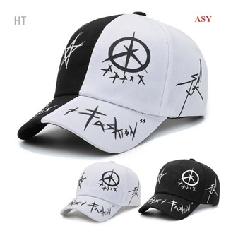 ASY Casual Graffiti Snapback Baseball Caps Preto E Branco Patchwork Homens Mulheres Hip Hop Cap Moda