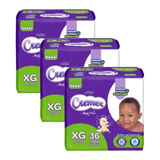 Kit 3 Fraldas Cremer Magic Care Mega XG com 36un cada