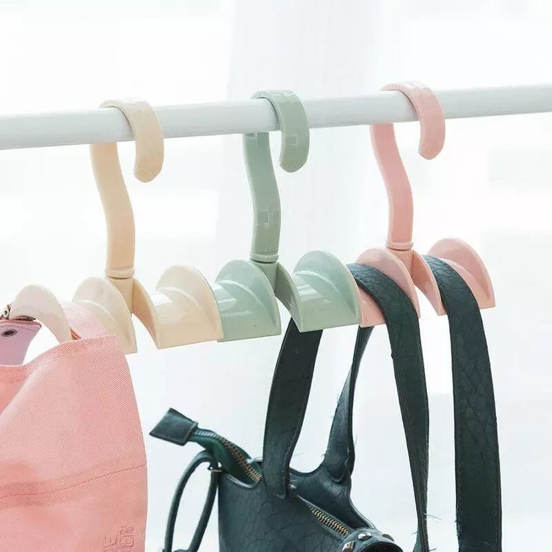 3 Cabides Suporte Para Bolsas Cintos Bonés Giratório