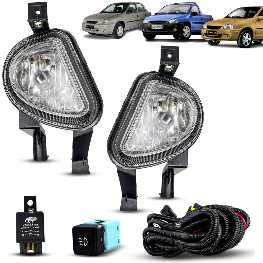 Kit Farol Auxiliar de Milha Corsa Classic 2003/2010 Botao Modelo Original em Oferta na Shopee