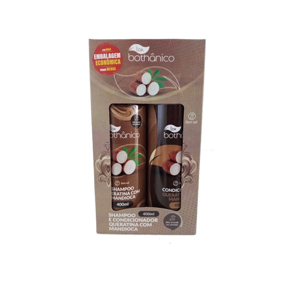 Kit Shampoo + Condicionador Tok Bothânico Queratina com Mandioca 400ml - Beauty
