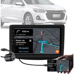 Multimídia 9" Polegadas GM Onix 2020 em Diante + Câmera de Ré + Moldura + Interface de Volante