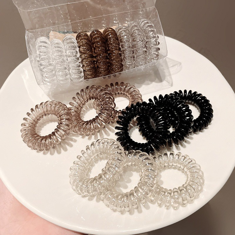 9 Pcs/LOT Diário Espiral Hair Ties for Women Acessórios De Cabelo De Borracha Para Meninas em Oferta na Shopee