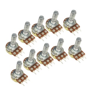 Kit 10 Peças - Potenciômetro Linear Rotativo 5K, B5K, 5KB L20 Mini WH148