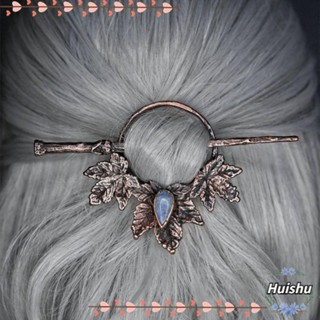 HUISHU Moonlight Grampo De Pedra Para Cabelo , Bastão De Gótico , Chifre De Veado Retro Corvo Esqueleto De Crânio Bodkin Girl Women