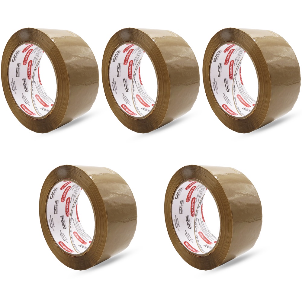 Kit 5 Fitas Empacotamento Embalagem Marrom 48mm x 100m Adelbras