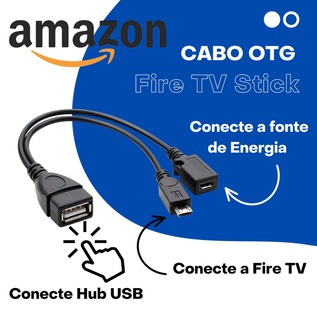 Cabo Otg P/ Fire Stick-mi Stick 4k-realme Tv 4k-v8 Fêmea