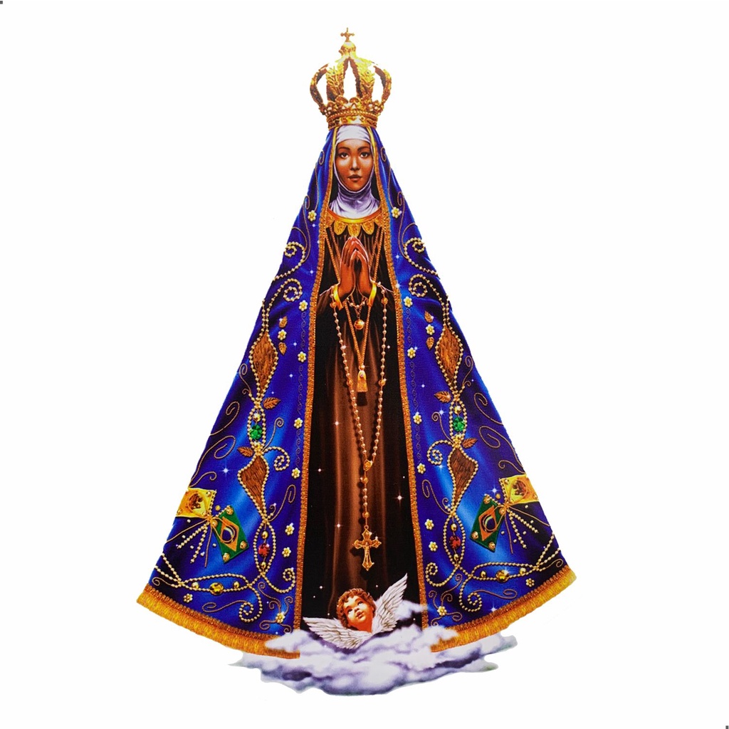 Adesivo Grande Nossa Senhora Aparecida Colorido Para Caminhão Caminhão Porta Bau
