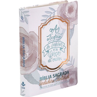Bíblia Sagrada  Verdadeira Identidade | NAA | Letra Normal  Couro Sintético | Alegria do Senhor é a Nossa Força em Oferta na Shopee