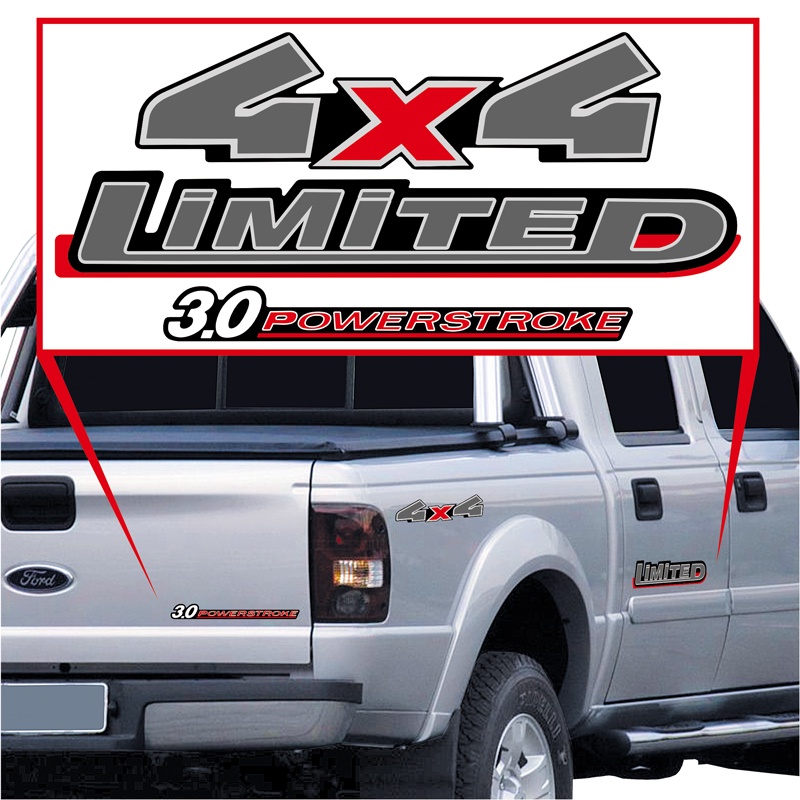 Kit Emblema Adesivo Ford Ranger Limited 3.0 4x4 2010 Clara