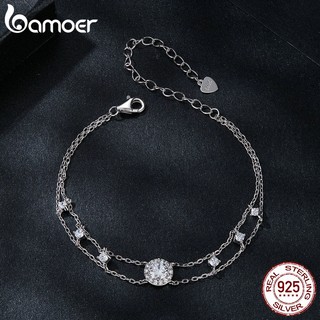 Pulseira Moissanita Brilhante De Dupla Camada Bamoer 925 Sterling Jóias Presentes Para Mulheres em Oferta na Shopee