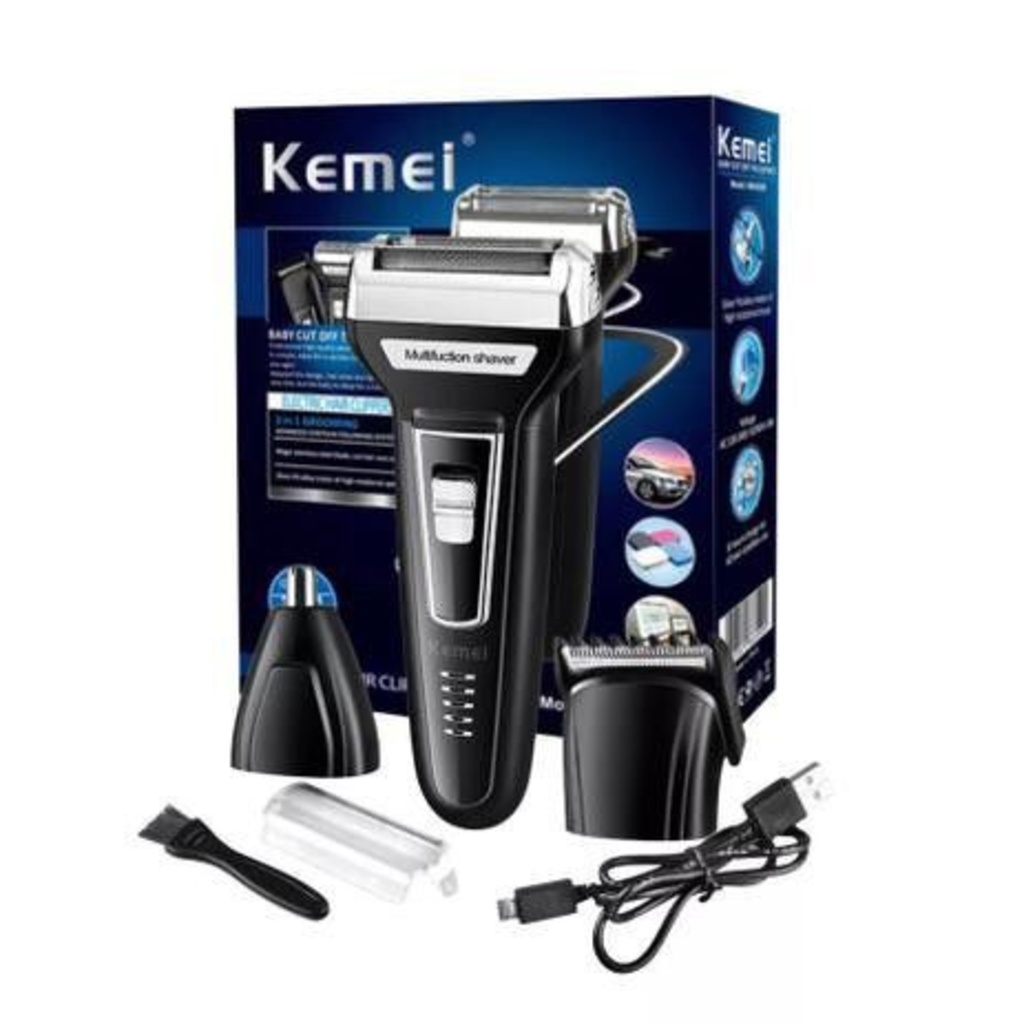 Maquina De Barbear e Aparador Pelos Elétrico 3 Em 1