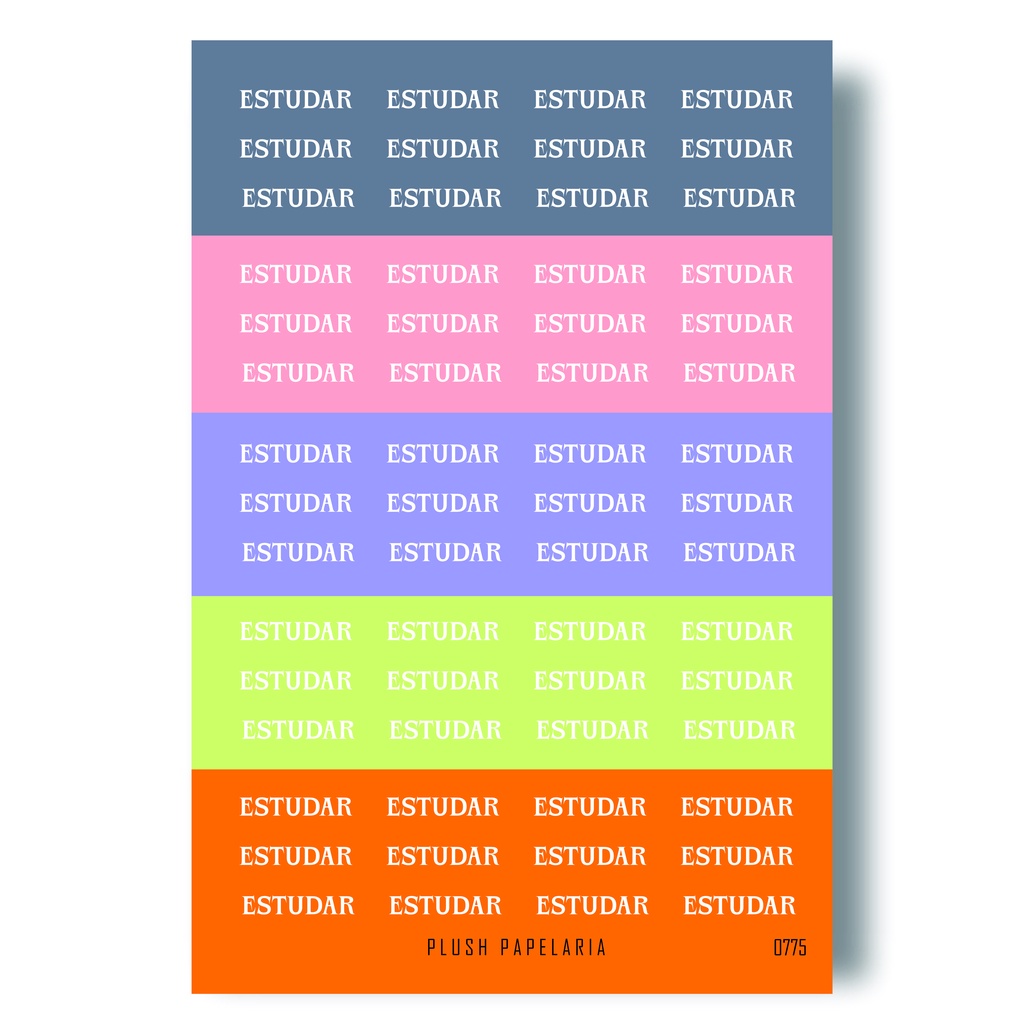 Cartela de Adesivos Estudar Cód. 0775 Transparente