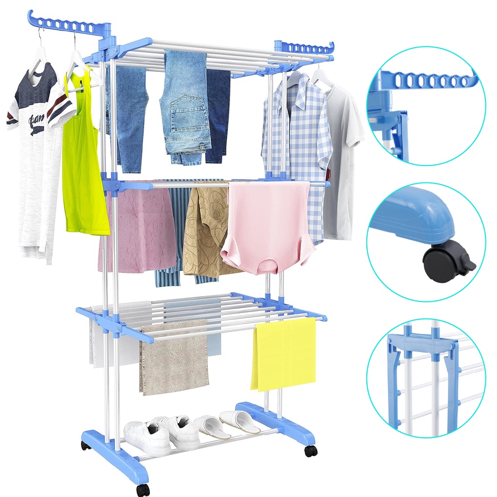 Varal De Roupa Aço Inox Dobrável Vertical