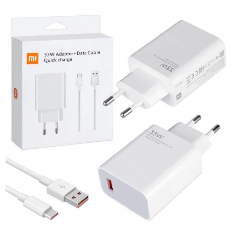Carregador de ceular Compatível Xiaomi Turbo 33w Lacrado Qc 4.0 Bivolt tipo c completo