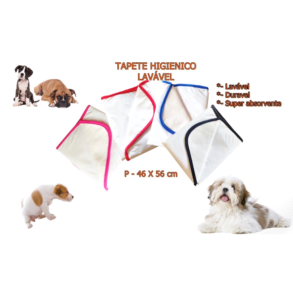 Tapete Higienico Ecologico  Pet Lavavel Reutilizavel - P 46 X 56 Filhotes E Raças Pequenas